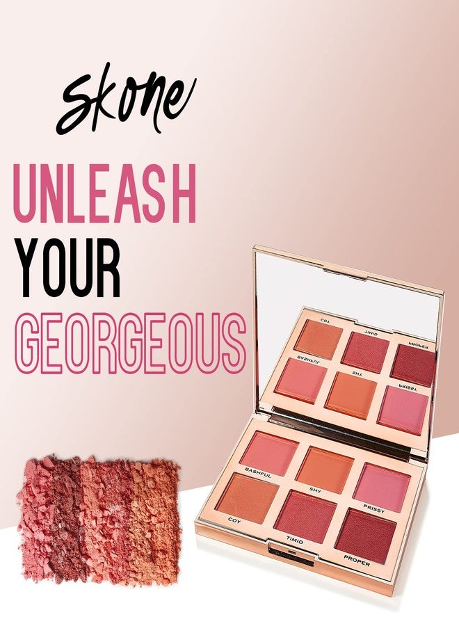 Skone Flushed & Flirtatious Make up Blush Palette - Blush Makeup as Eyeshadow, Blush, Highlighter in One Palette - Matte & Shimmer Glow of Pink & Peach Colors of Professional-grade Formula Cosmetics - Image 2