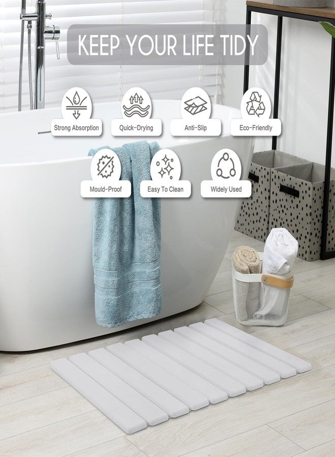 BoxedHome حصيرة استحمام قابلة للطي من الحجر، حصيرة من الأرض الدياتومية فائقة الامتصاص، 24 بوصة × 16 بوصة غير قابلة للانزلاق سريعة الجفاف، وسادة جافة فاخرة للحمام، طبيعة - Image 5