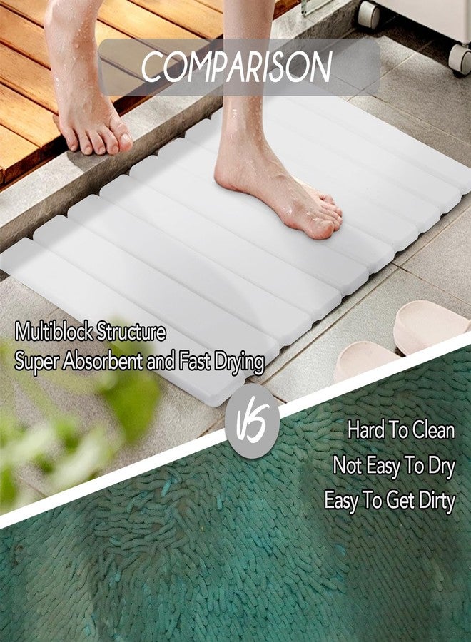 BoxedHome حصيرة استحمام قابلة للطي من الحجر، حصيرة من الأرض الدياتومية فائقة الامتصاص، 24 بوصة × 16 بوصة غير قابلة للانزلاق سريعة الجفاف، وسادة جافة فاخرة للحمام، طبيعة - Image 4