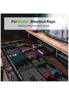 excovip Excel Shortcuts Mousepad, Upgraded Version, Extended Office Mouse Mat, Stitched Edges, Non-Slip Base Keyboard Mats, XL Mouse Pads for Desk, 900x300mm 0271  - Image 5