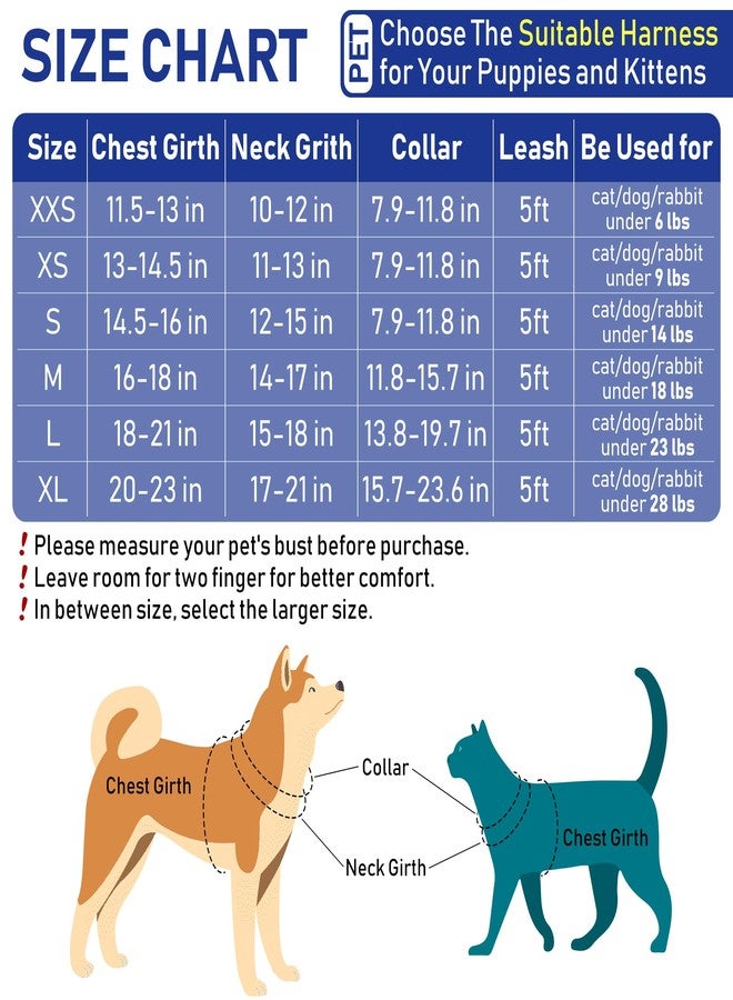 GAMUDA Small Dog Harness Collar and Leash Set, Step in No Chock No Pull Soft Mesh Adjustable Dog Vest Harnesses Plaid Reflective for Dogs Puppy Cats Kitten Rabbit (Blue Flower, S) - Image 2