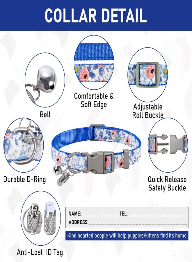 GAMUDA Small Dog Harness Collar and Leash Set, Step in No Chock No Pull Soft Mesh Adjustable Dog Vest Harnesses Plaid Reflective for Dogs Puppy Cats Kitten Rabbit (Blue Flower, S) - Image 5