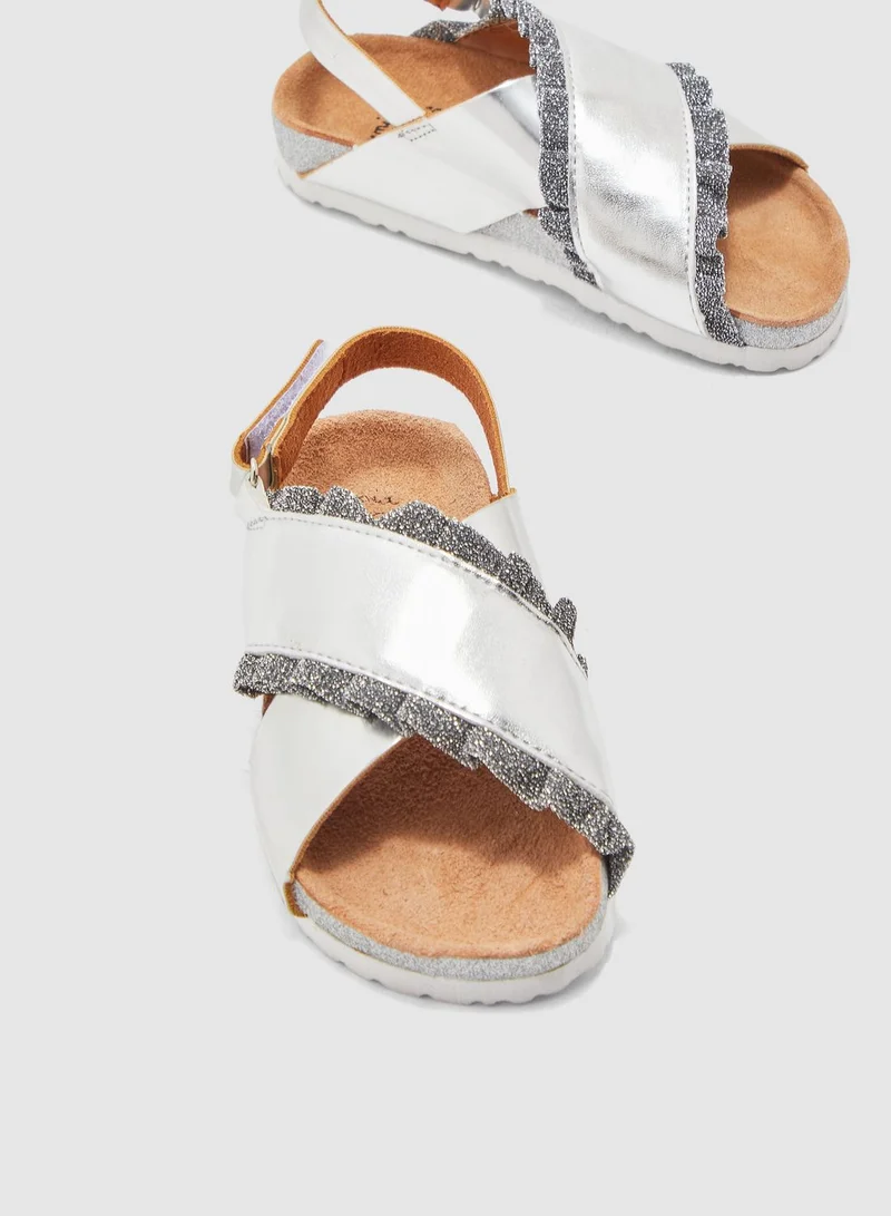 Colors of California Youth Frill Detail Strap Sandal