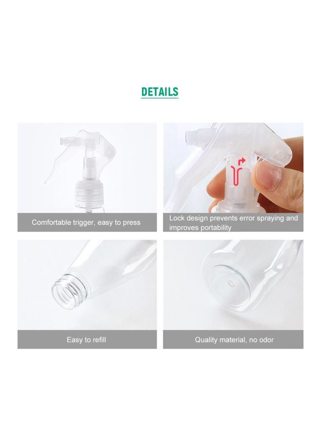 Plastic Spray Bottle Clear/White 18.6x5.5x5.5cm - Image 4
