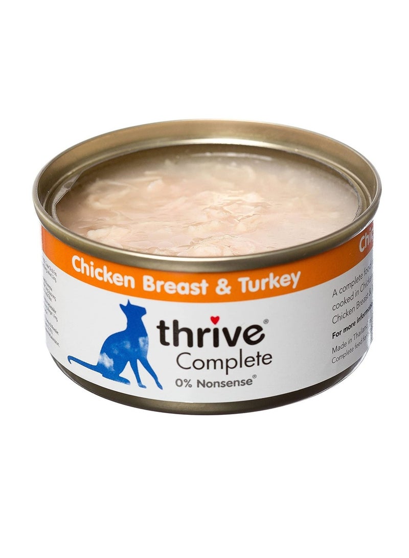 THRIVE 12PCS Piece Complete Chicken And Turkey Cat Wet Food 75g - Image 1