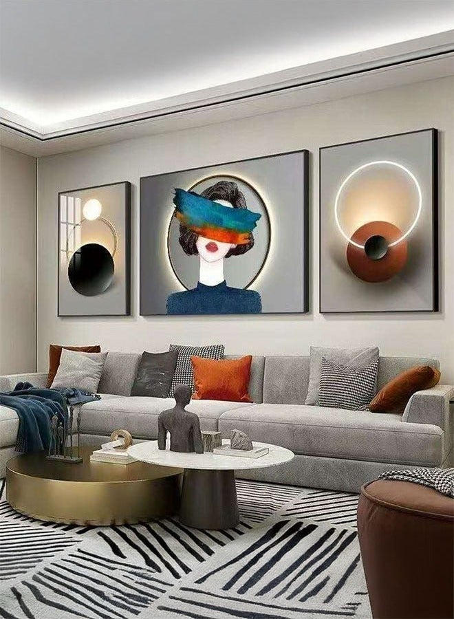 DUSALA Modern Abstract Wall Art in Contemporary Living Room Decor Luxury Living Room with Bold Modern Art Paintings Stylish Home Interior with Unique Abstract Paintings  - Image 1