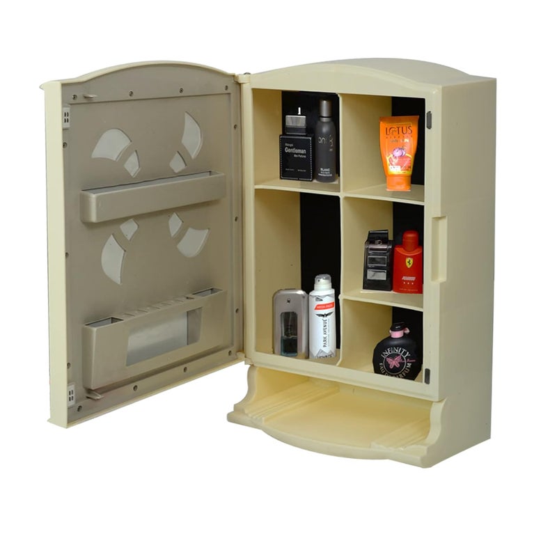 Urban Choice Urban Choice Grace Fine Ware Bathroom Cabinet with Mirror Wall Mounted Storage Cabinet with Magnetic Door 4 Inner Shelve Stylish HeavyDuty Plastic Cabinet for Storage Above Washbasin  - Image 5