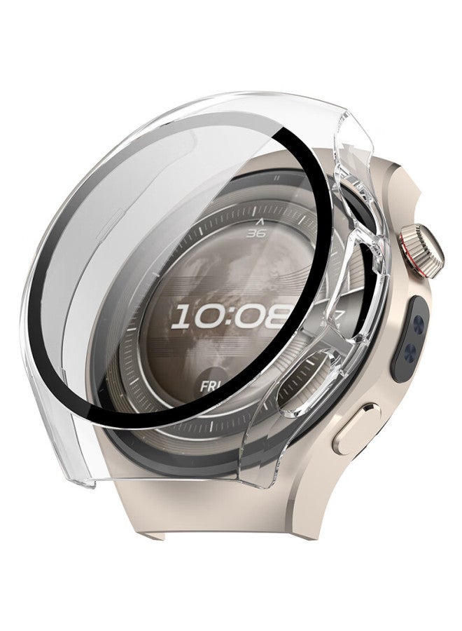 Kmaxai Compatible With Huawei Watch 5 42mm Dial Protective Film + Hard Case, Integrated Full Protection Cover, Screen Film Anti-scratch Anti-fingerprint Shatterproof Tempered Glass Film, Transparent - Image 2