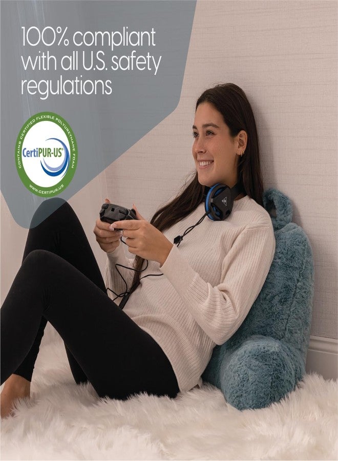 Milliard Reading Pillow, Sit Up Pillow for Bed, Back Rest Pillow, with Faux Fur, Removable Cover, 8x15 inches, Made with Shredded Memory Foam (Light Grey) - Image 4