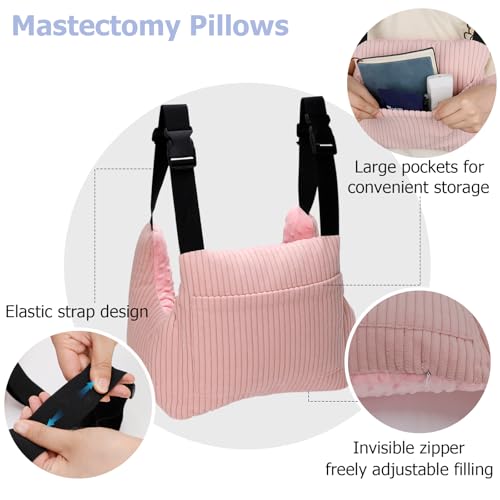 RoamReady Mastectomy Pillows, Post Mastectomy Must Haves, Hysterectomy Pillow Lumpectomy Recovery Supplies, Breast Surgery Pillow, Gifts for Women Help for Recovery and Rest, Pink - Image 5