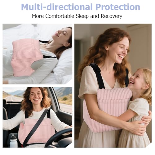 RoamReady Mastectomy Pillows, Post Mastectomy Must Haves, Hysterectomy Pillow Lumpectomy Recovery Supplies, Breast Surgery Pillow, Gifts for Women Help for Recovery and Rest, Pink - Image 2