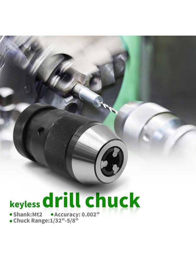 Yunnergo 1/32"- 5/8" Super Heavy Duty Drill Press Chuck with MT2-JT33 Drill Chuck Arbor, Self-tightening Keyless JT33 Mount (Drill Chuck with Arbor) - Image 2