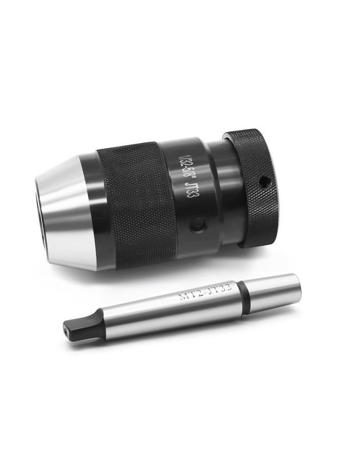 Yunnergo 1/32"- 5/8" Super Heavy Duty Drill Press Chuck with MT2-JT33 Drill Chuck Arbor, Self-tightening Keyless JT33 Mount (Drill Chuck with Arbor) - Image 1