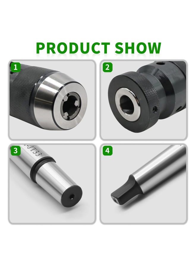Yunnergo 1/32"- 5/8" Super Heavy Duty Drill Press Chuck with MT2-JT33 Drill Chuck Arbor, Self-tightening Keyless JT33 Mount (Drill Chuck with Arbor) - Image 5