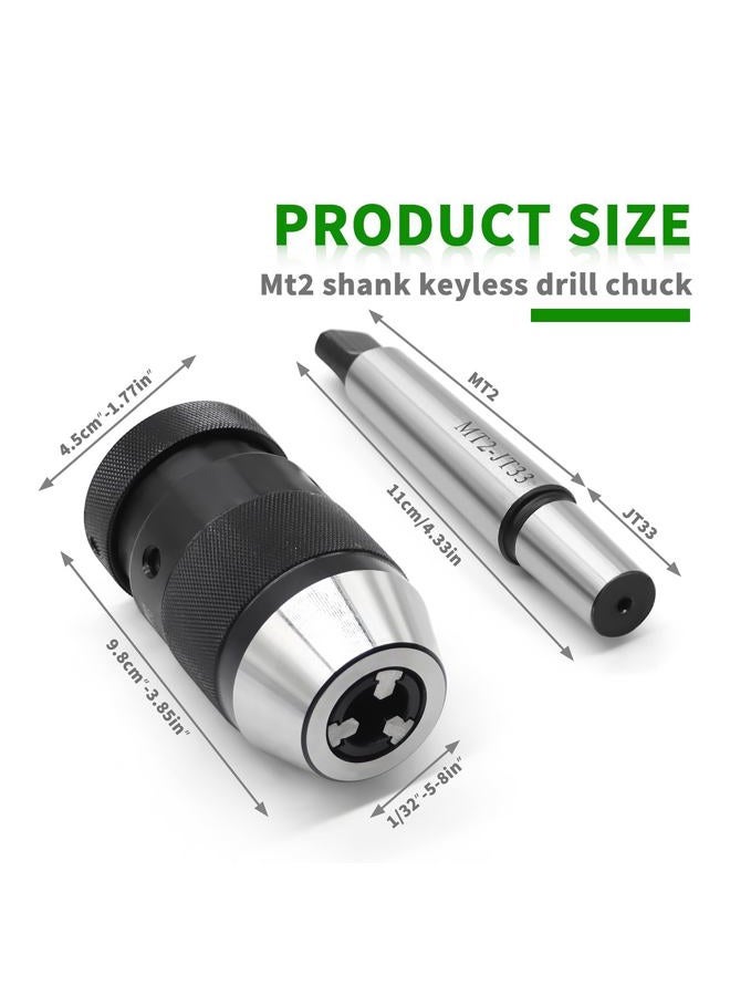 Yunnergo 1/32"- 5/8" Super Heavy Duty Drill Press Chuck with MT2-JT33 Drill Chuck Arbor, Self-tightening Keyless JT33 Mount (Drill Chuck with Arbor) - Image 3