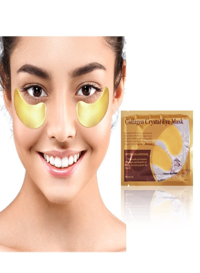 MEICOLY 30 Pads Lip and Eye Mask Sheet Moisturizing Gold Under Eye Mask Gel Crystal Collagen Anti-Aging Eye Patches Dark Circle Remover with Box,B - Image 2