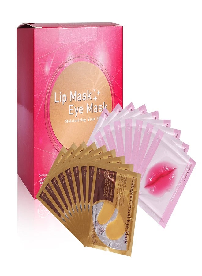 MEICOLY 30 Pads Lip and Eye Mask Sheet Moisturizing Gold Under Eye Mask Gel Crystal Collagen Anti-Aging Eye Patches Dark Circle Remover with Box,B - Image 1