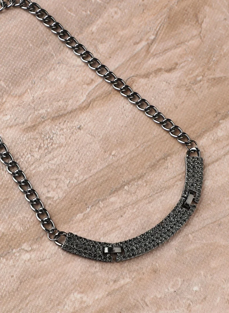 SOHI Crystal Cluster Collar Artificial Necklace Jewellery