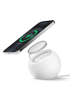Stand for MagSafe Charger, Silicone Charger Holder for MagSafe, Magnetic Wireless Charger Storage Winder Charging Base Nonslip SpaceSaving (Blue)