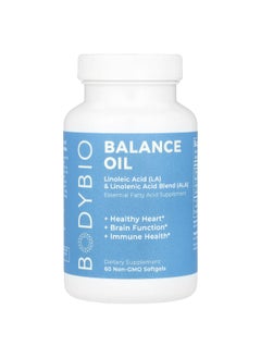 BodyBio BodyBio, Balance Oil, Linoleic Acid (LA) & Linolenic Acid Blend (ALA), 60 Non-GMO Softgels  - Image 1