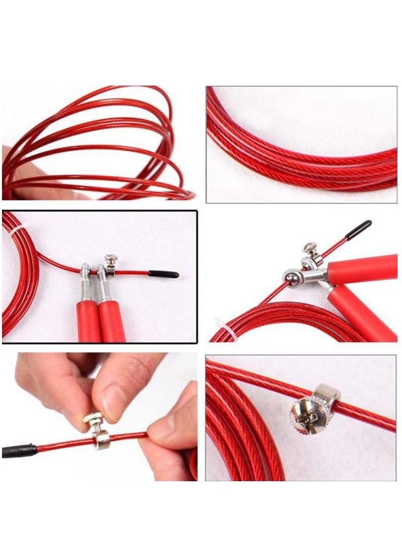 AngTop - AT552 Adjustable Steel Wire Jump Rope Aluminium Handles - Orange - Image 1