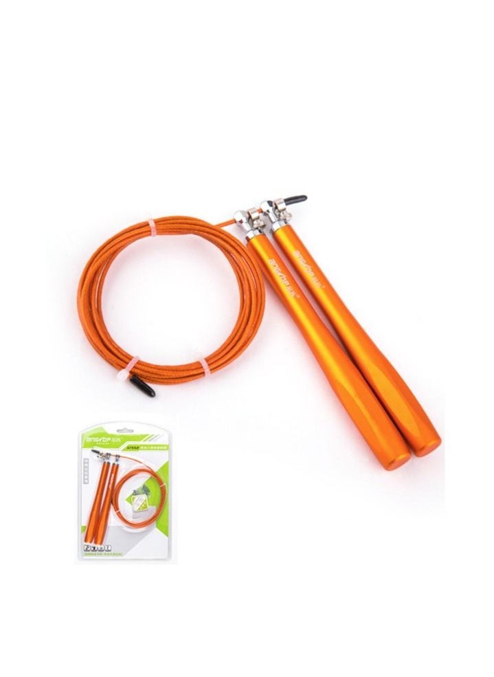 AngTop - AT552 Adjustable Steel Wire Jump Rope Aluminium Handles - Orange - Image 1