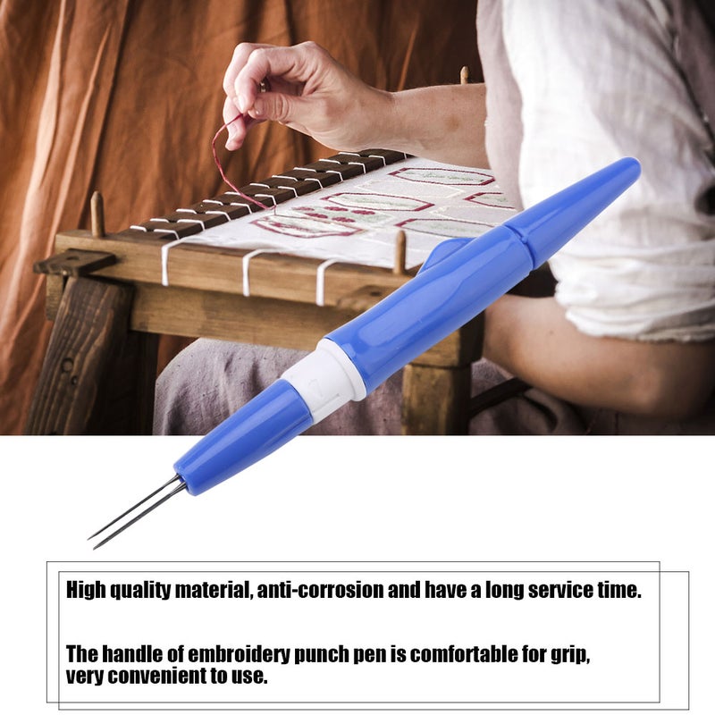 Embroidery Felting Needle Punch Pen with 3 Fine Needles Set Tool for DIY Craft (Pink) - Image 1