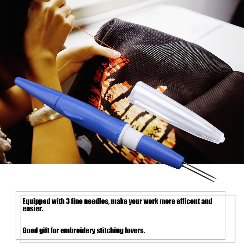 Embroidery Felting Needle Punch Pen with 3 Fine Needles Set Tool for DIY Craft (Pink) - Image 4