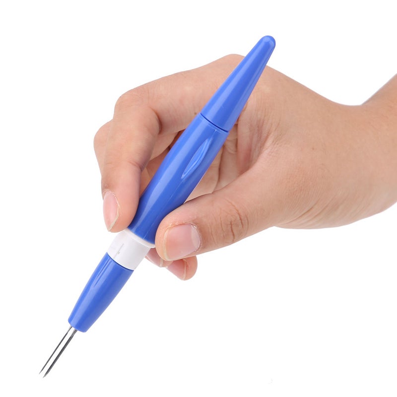 Embroidery Felting Needle Punch Pen with 3 Fine Needles Set Tool for DIY Craft (Pink) - Image 2
