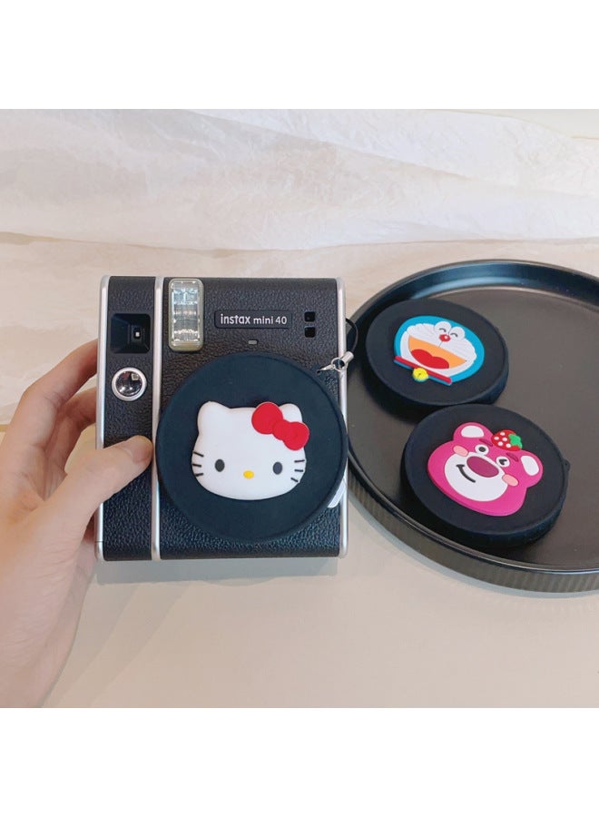 Suitable For Fuji Polonoid Instax Mini 40 Special Polonoid Silicone Lens Cover Portable Camera Cover-color:Mini40-strawberry Bear With Black Cover On Top Of Head - Image 2