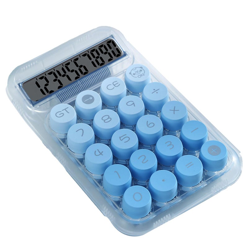 Blue Desktop Calculator 12 Digit Large Display Semitransparent Buttons for Office School Students - Image 5