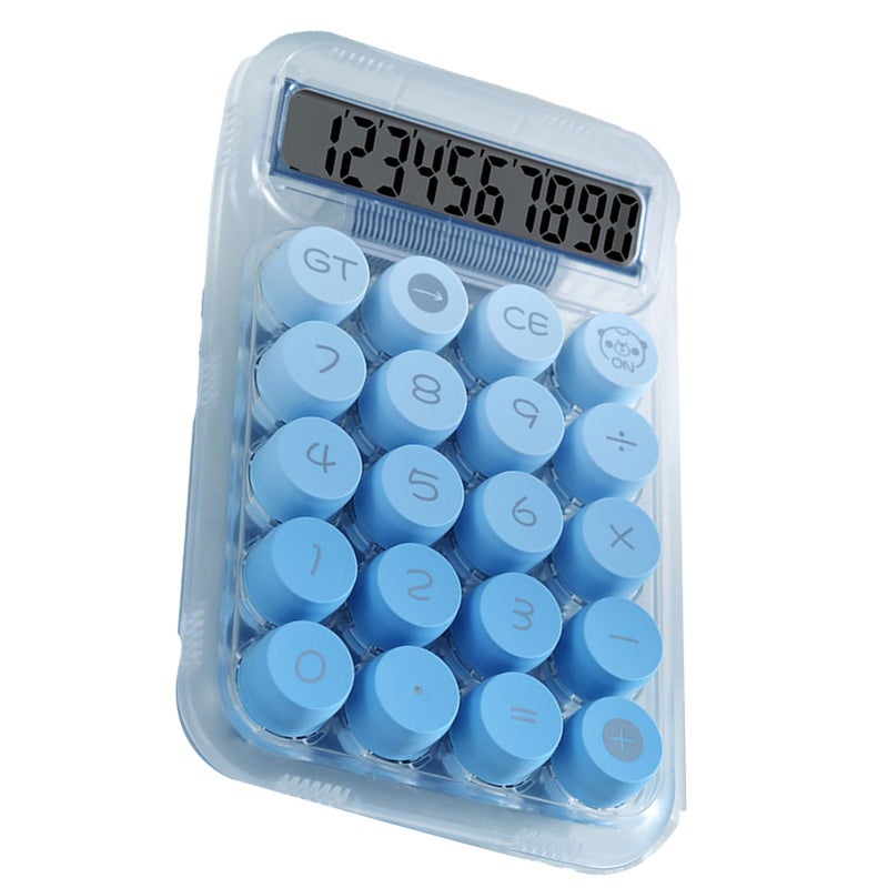 Blue Desktop Calculator 12 Digit Large Display Semitransparent Buttons for Office School Students - Image 4