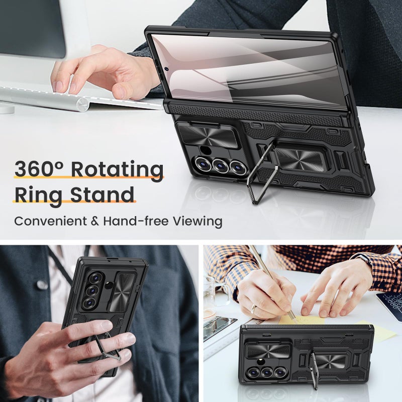 VEGO for Galaxy-Z-Fold-7-Case: Samsung Z Fold 7 Case with Slide Camera Cover & Screen Protector Built-in 360Â° Kickstand Full-Body Drop Protection Rugged Case for Samsung Galaxy Fold7 5G 2025 -Black - Image 5