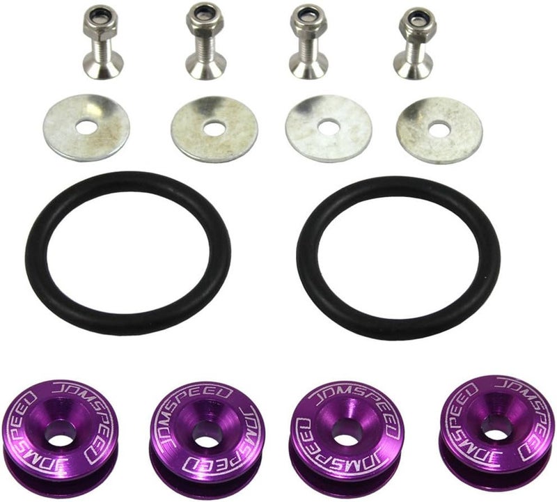 JDMSPEED Purple Universal CNC Billet Bumper Trunk Quick Release Fastener Kit All temp range compatible build - Image 1