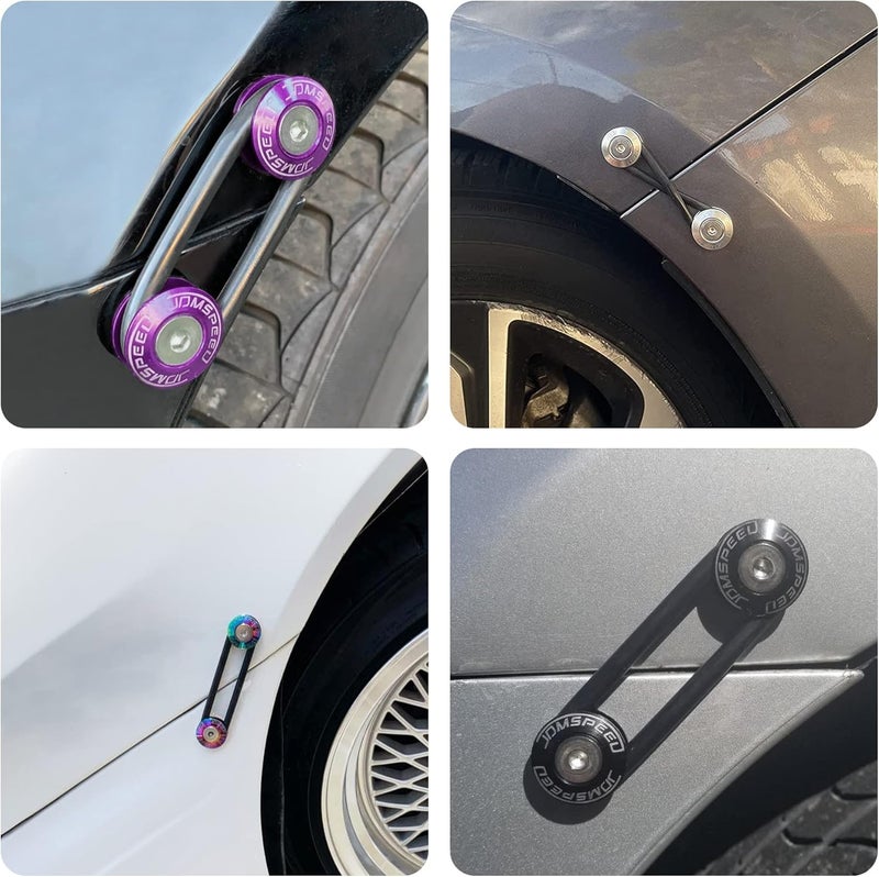 JDMSPEED Purple Universal CNC Billet Bumper Trunk Quick Release Fastener Kit All temp range compatible build - Image 4