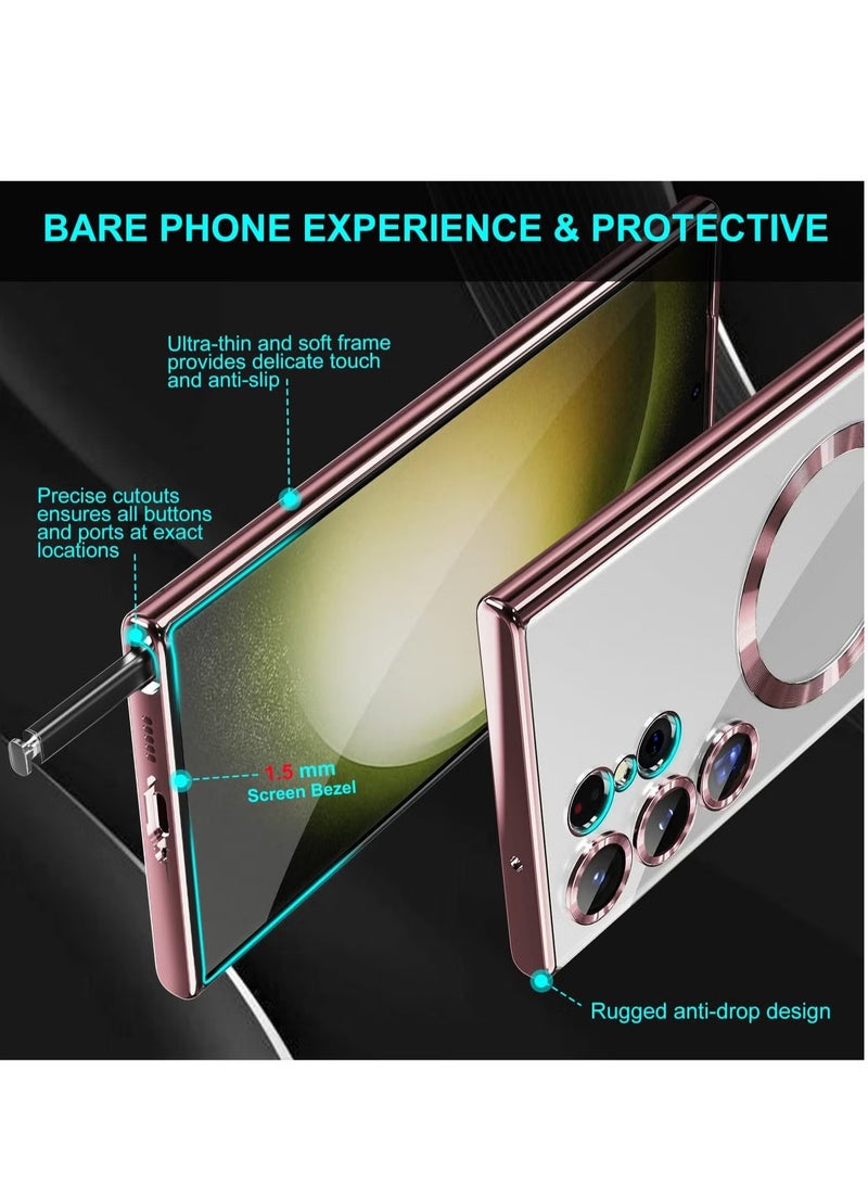 ELTRAZONE Samsung Galaxy S24 Ultra MagSafe Case – Clear Magnetic Case with Wireless Charging Support, Camera Lens Protection, Anti-Scratch, Shockproof [6.8 inch] - Image 5