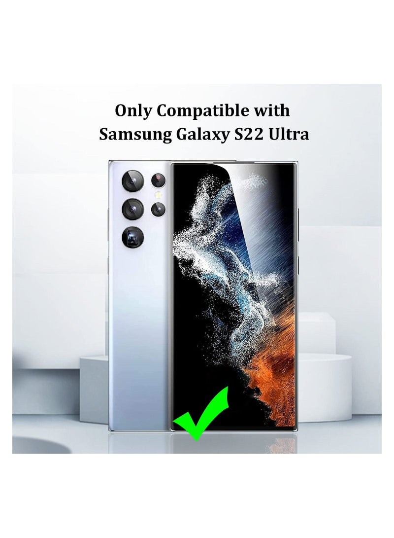 حامي عدسة الكاميرا متوافق مع سامسونج جالاكسي S22 ألترا (2022)، زجاج مقسى فائق النحافة مقاوم للخدش مع حافة من الألمنيوم - Image 2