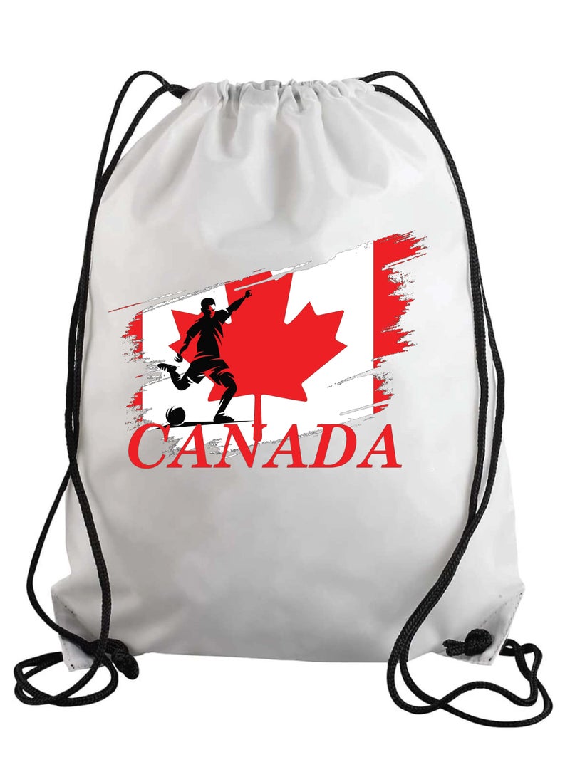 Canada Soccer Drawstring Bag or Backpack Suitable for Adults and Kids and Sports Fans (Design 1)