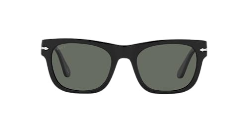 Persol PO3269S Square Sunglasses, Black/Green Polarized, 52 mm - Image 1