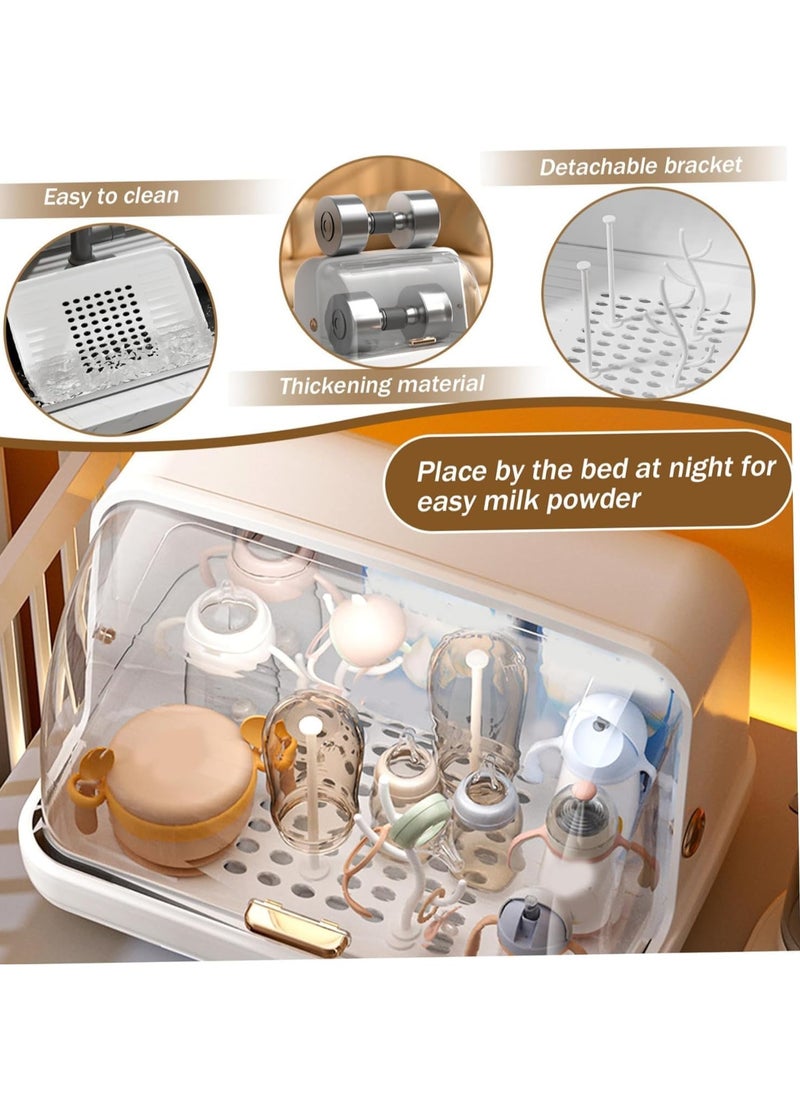 XiuWoo Large Baby Bottle Drying Rack, Bottle Storage Holder, Nursing Bottle Storage Box Organizer, Kitchen Dish Holder, Bottle Sterilizer with Cover, Ultraviolet Disinfection, Drying Rack  - Image 2