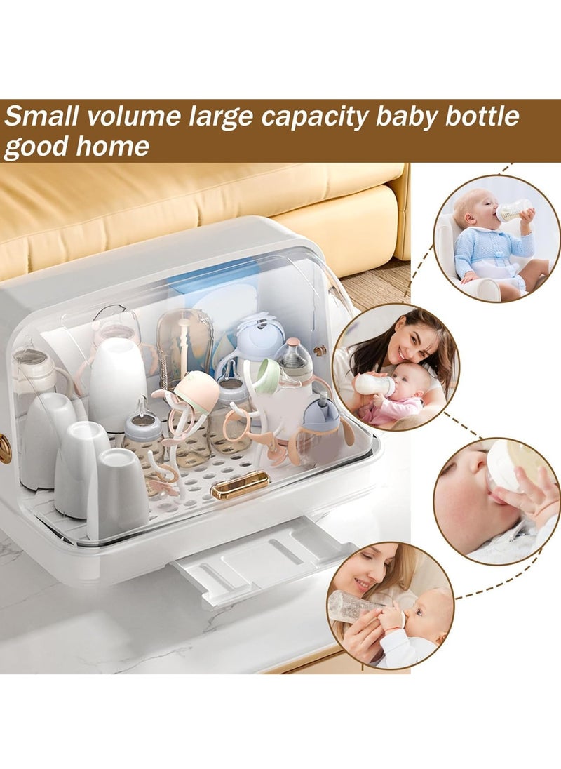 XiuWoo Large Baby Bottle Drying Rack, Bottle Storage Holder, Nursing Bottle Storage Box Organizer, Kitchen Dish Holder, Bottle Sterilizer with Cover, Ultraviolet Disinfection, Drying Rack  - Image 4