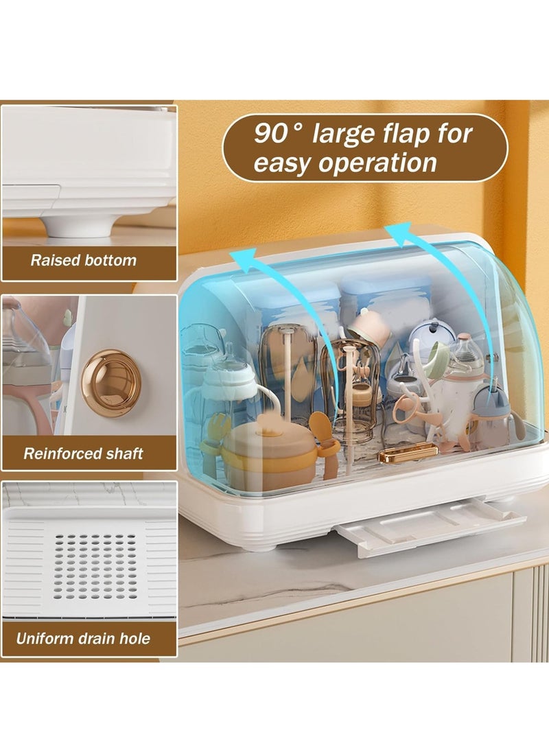 XiuWoo Large Baby Bottle Drying Rack, Bottle Storage Holder, Nursing Bottle Storage Box Organizer, Kitchen Dish Holder, Bottle Sterilizer with Cover, Ultraviolet Disinfection, Drying Rack  - Image 5