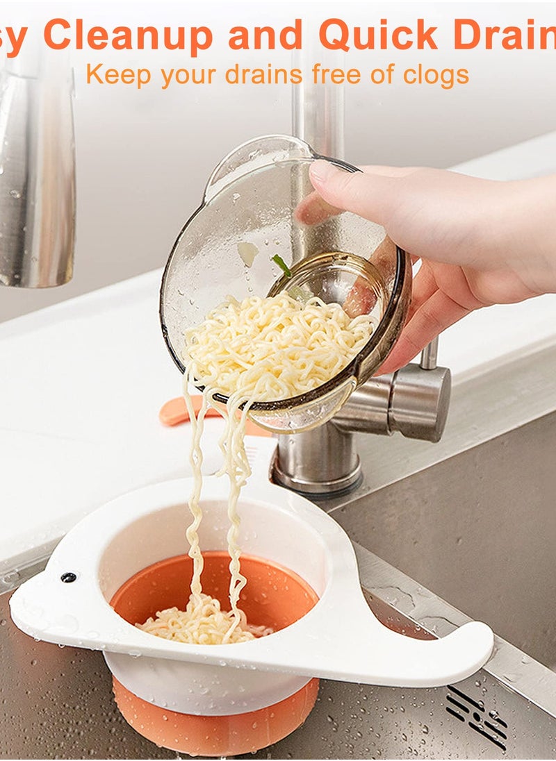 Multifunctional Kitchen Sink Strainer Baskets with Stretchable Hooks for Easy Waste Filtering and Food Catching in Corner Sinks