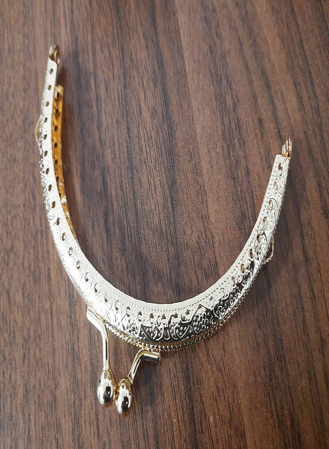 Tia حقيبة يد تيا، إطار معدني لصنع حقائب الكلاتش، جودة عالية وتشطيب ممتاز (ذهبي ممتاز - دائري - 5 بوصة - قطعة واحدة) - Image 2
