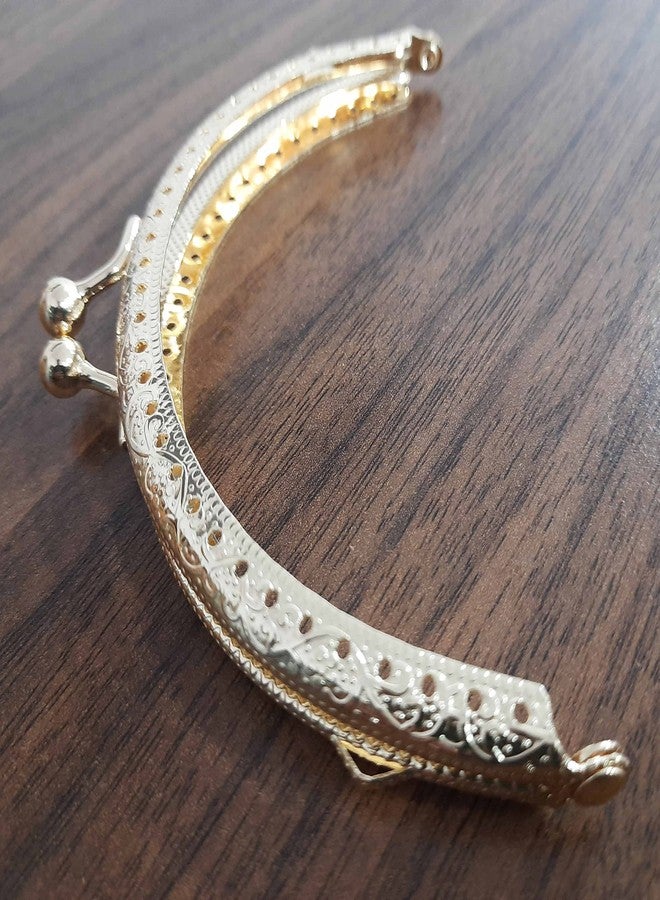 Tia حقيبة يد تيا، إطار معدني لصنع حقائب الكلاتش، جودة عالية وتشطيب ممتاز (ذهبي ممتاز - دائري - 5 بوصة - قطعة واحدة) - Image 5
