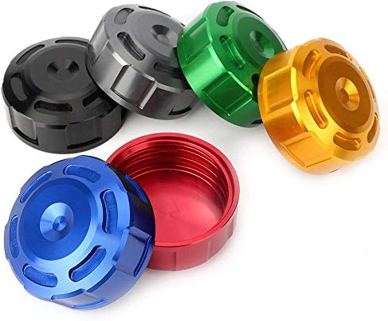 QASULER CNC Rear Brake Fluid Reservoir Cap - Blue - Image 2