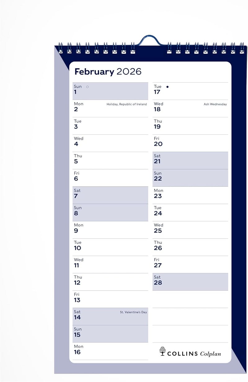 Collins - Colplan - 2026 12 Month Calendar Year Spiral Monthly Planner - Blue (64-26) - Image 2