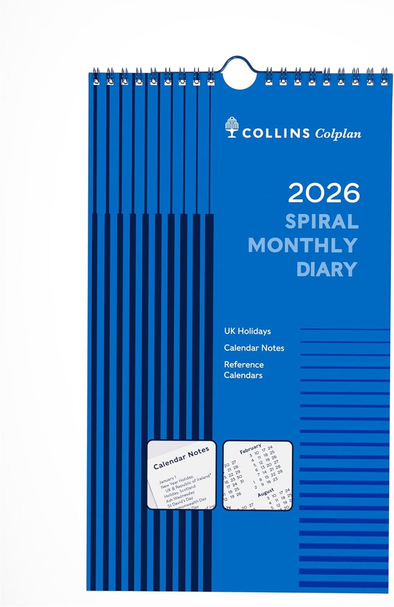 Collins - Colplan - 2026 12 Month Calendar Year Spiral Monthly Planner - Blue (64-26) - Image 1