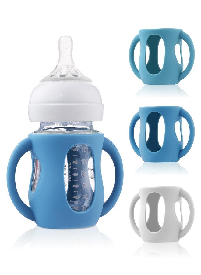 Hranio Silicone Bottle Covers Silicone Sleeve for Avent Natural Glass Baby Bottles Fits Philips Avent Glass Bottle Sleeve Phillips Avent Glass Bottles 4oz (3 Pcs) - Image 1