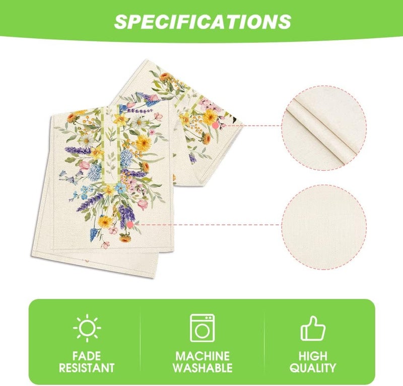 Bloom Flowers Lavender Summer Table Runner - 13x72 Inch - Image 5